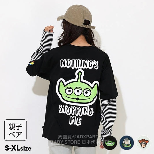 Japanese BDL x Disney ToyStory Fake Two-Piece Print Top (S-XL Adult Autumn) 