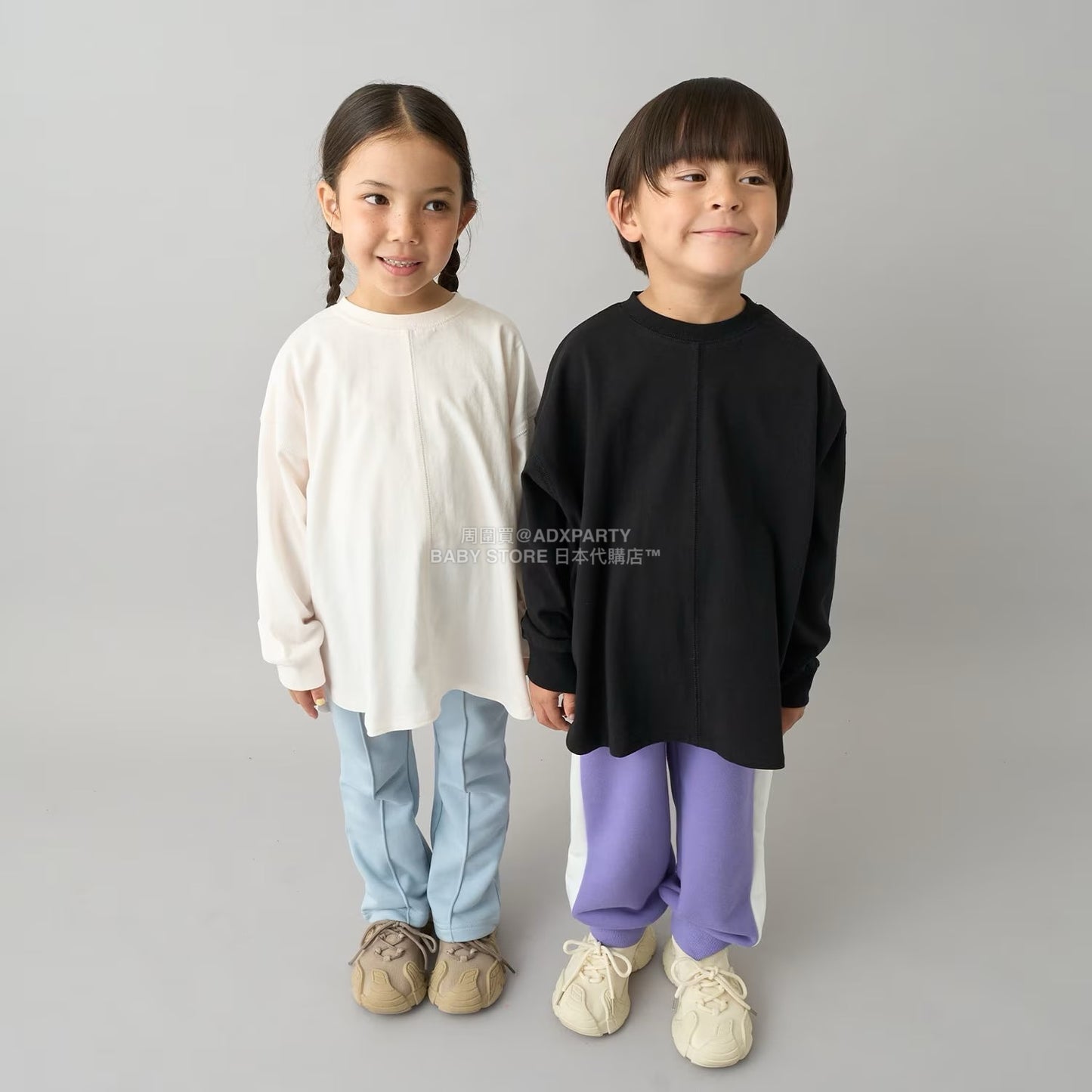 日本童裝 b・R# 簡約寬鬆oversized長袖上衣 100-150cm 男童款/女童款 冬季 TOPS