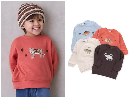 日本童裝 pe#main 動物衛衣 80-130cm 男童款 冬季 TOPS