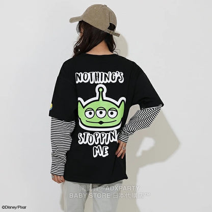 Japanese BDL x Disney ToyStory Fake Two-Piece Print Top (S-XL Adult Autumn) 