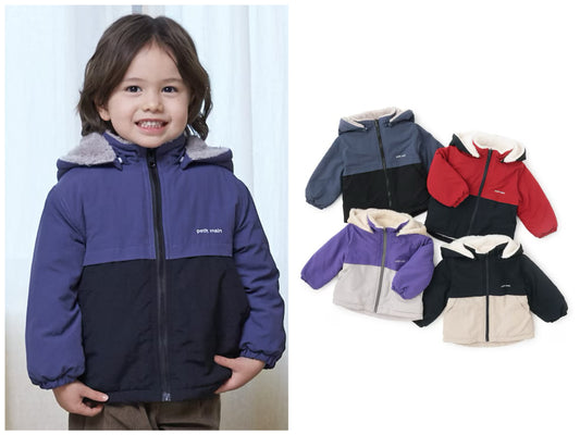 日本童裝 pe#main 2Way 雙面兩著 毛毛風褸 80-130cm 男童款 冬季 (適合初秋、香港平均溫度、寒冷天氣）OUTERWEAR