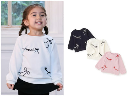 日本童裝 pe#main 刺繡Logo長袖上衣 80-130cm 女童款 冬季 TOPS