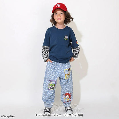Japanese BDL x Disney ToyStory Fake Two-Piece Print Top (80-140cm) for Boys and Girls (Autumn) 