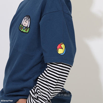Japanese BDL x Disney ToyStory Fake Two-Piece Print Top (80-140cm) for Boys and Girls (Autumn) 