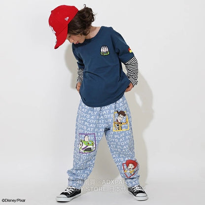 Japanese BDL x Disney ToyStory Fake Two-Piece Print Top (80-140cm) for Boys and Girls (Autumn) 