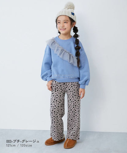 日本童裝 dev!rock 抓毛印花喇叭褲 100-160cm 女童款 冬季 PANTS