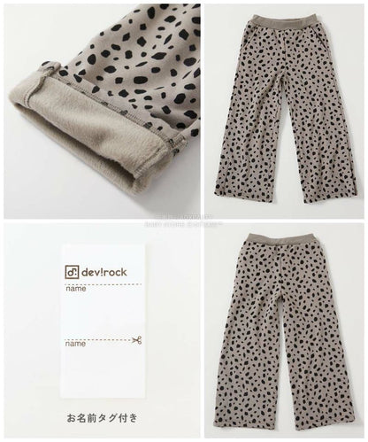 日本童裝 dev!rock 抓毛印花喇叭褲 100-160cm 女童款 冬季 PANTS