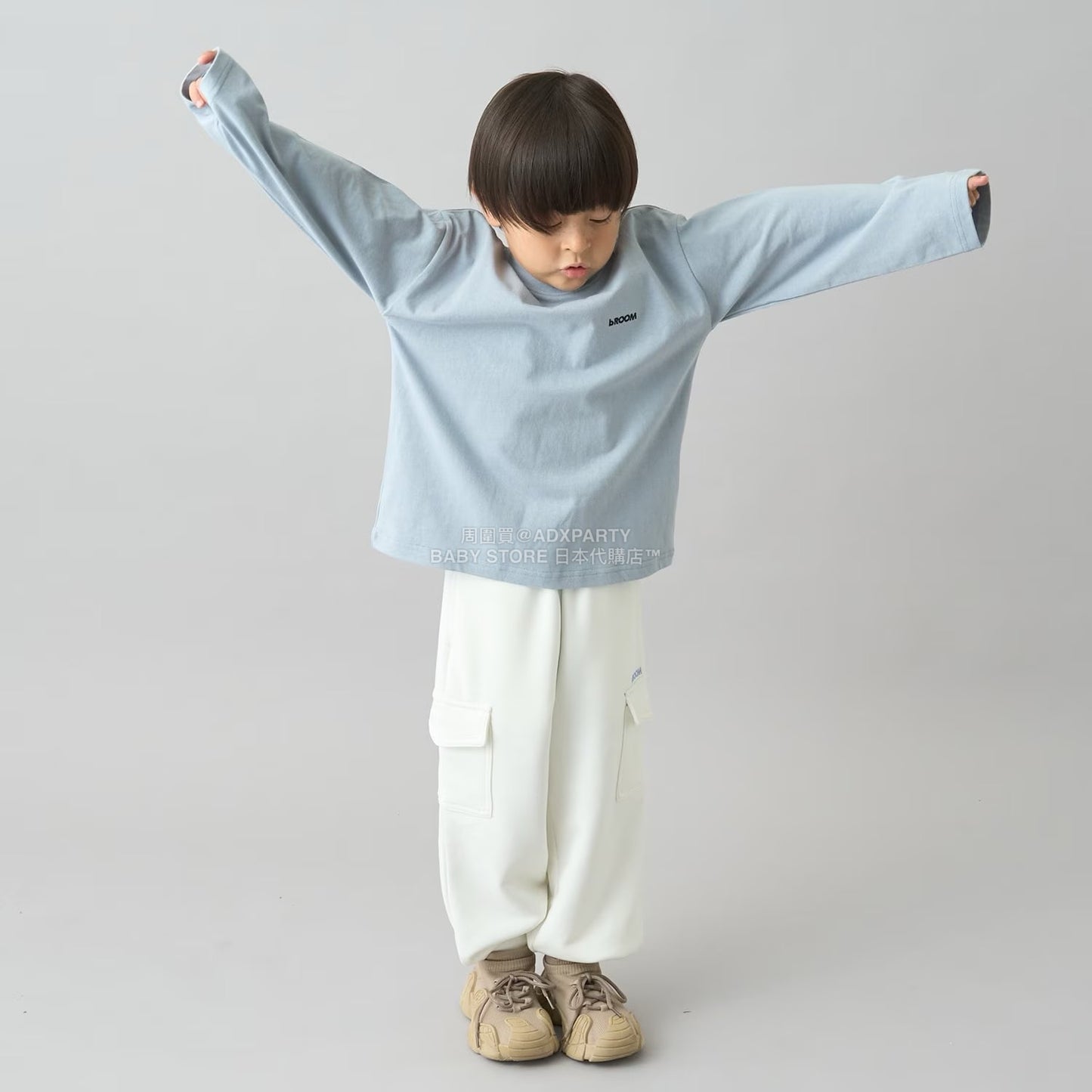 日本童裝 b・R# 簡約寬鬆oversized長袖上衣 100-150cm 男童款/女童款 冬季 TOPS