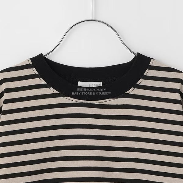 日本童裝 b・R# 簡約寬鬆oversized條紋長袖上衣 100-150cm 男童款/女童款 冬季 TOPS