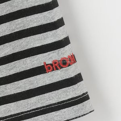 日本童裝 b・R# 簡約寬鬆oversized條紋長袖上衣 100-150cm 男童款/女童款 冬季 TOPS