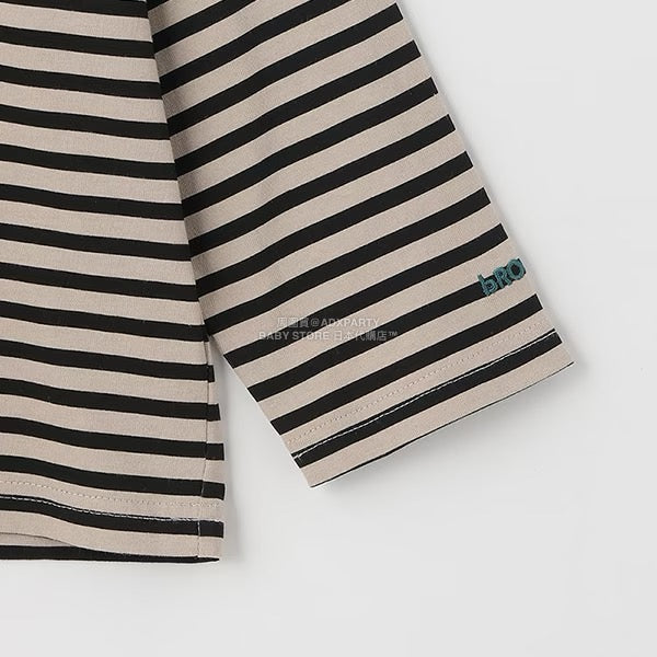 日本童裝 b・R# 簡約寬鬆oversized條紋長袖上衣 100-150cm 男童款/女童款 冬季 TOPS