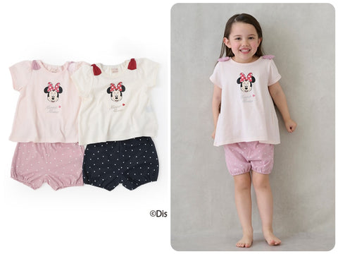 日本童裝 pe#main x Disney 兩件套裝 80-130cm 女童款 夏季 TOPS PANTS