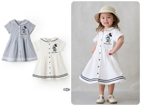 日本童裝 pe#main x Disney 水手風連身裙 80-130cm 女童款 夏季 DRESSES