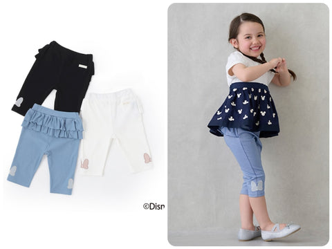 日本童裝 pe#main x Disney 七分長打底褲 80-130cm 女童款 夏季 PANTS