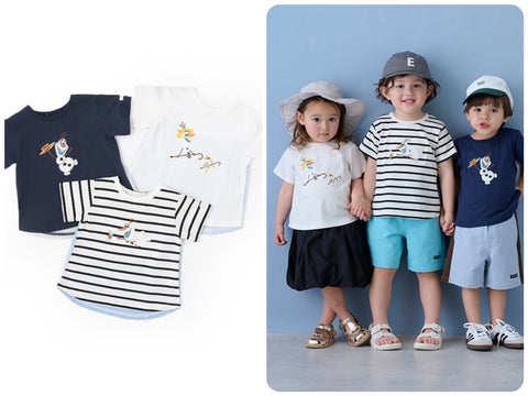 日本童裝 pe#main x Disney Olaf短袖上衣 80-130cm 男童款/女童款 夏季 TOPS