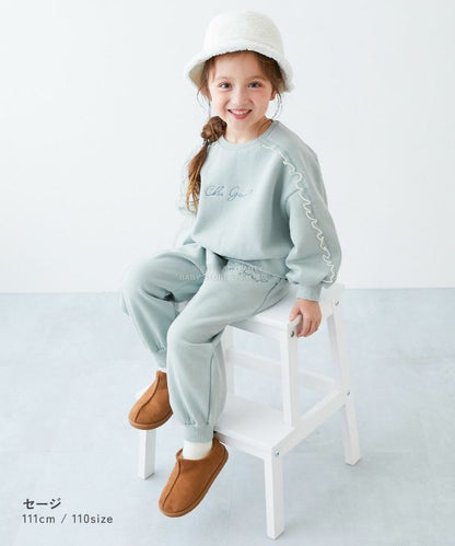 日本童裝 dev!rock 薄紗衛衣長褲兩件套裝 100-160cm 女童款 冬季 TOPS PANTS