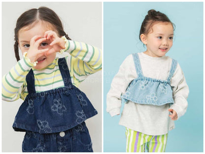 日本童裝 BREEZE 牛仔吊帶衫 80-140cm 女童款 春季 TOPS