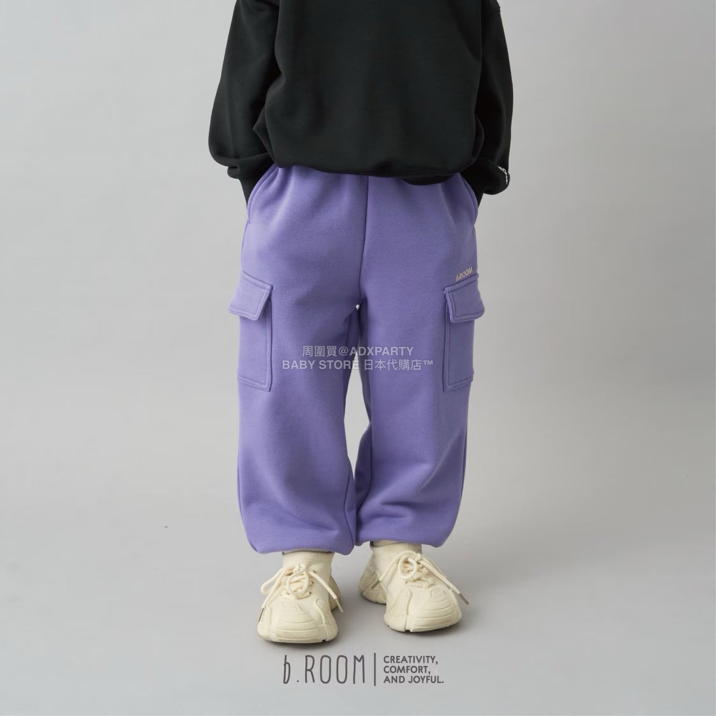 日本童裝 b・R# 吸水速乾 吸濕排汗 寬鬆工裝運動褲 100-150cm 男童款/女童款 冬季 PANTS