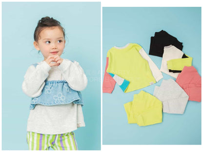 日本童裝 BREEZE 2Way 前後兩著 華夫格長款上衣 80-140cm 男童款/女童款 冬季 TOPS