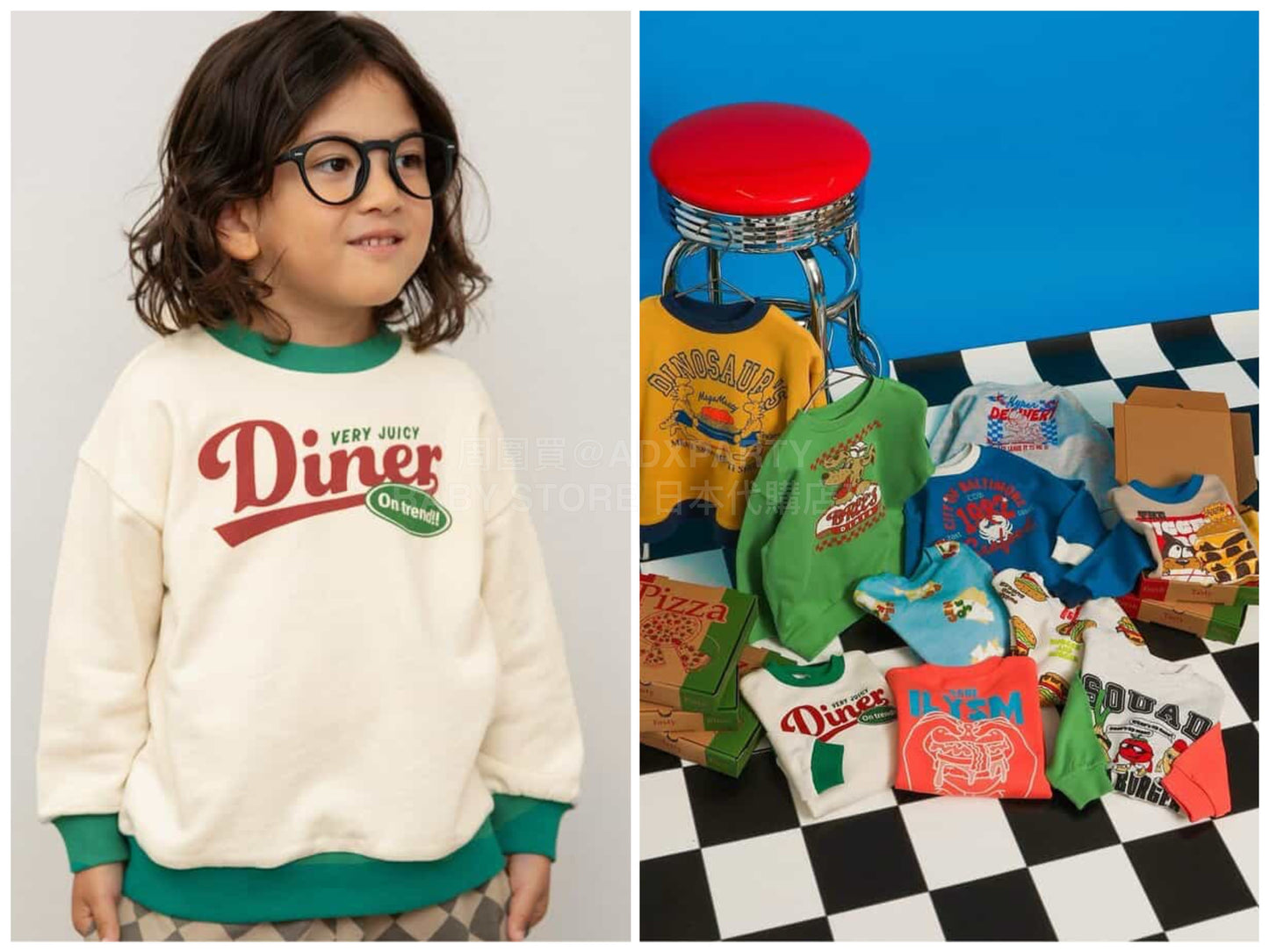 日本童裝 BREEZE 美國餐廳印花衛衣 80-140cm 女童款 冬季 TOPS