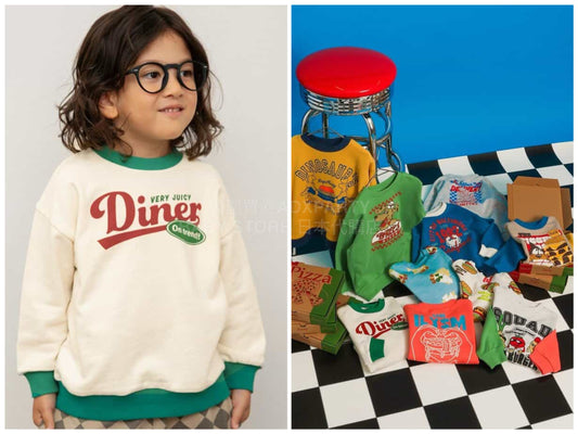 日本童裝 BREEZE 美國餐廳印花衛衣 80-140cm 女童款 冬季 TOPS