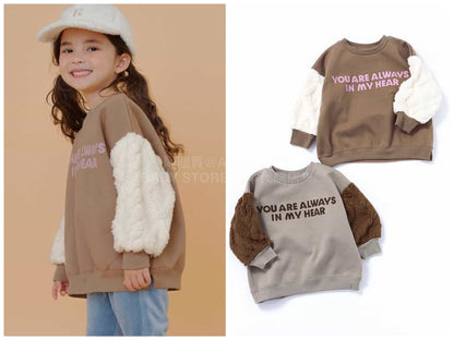 日本童裝 BREEZE 抓毛提花毛絨袖衛衣 80-140cm 男童款/女童款 冬季 TOPS