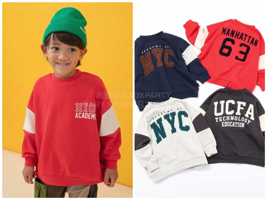 日本童裝 BREEZE 印花衛衣 90-160cm 男童款 冬季 TOPS 聖誕紅/新年紅