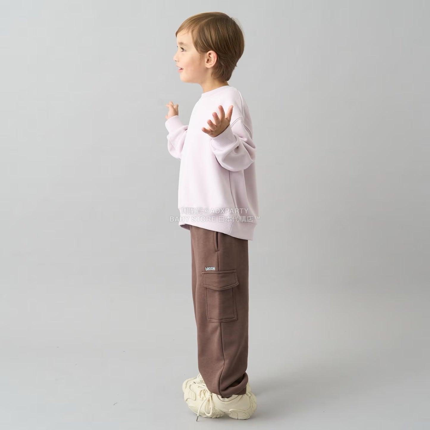 日本童裝 b・R# 吸水速乾 吸濕排汗 寬鬆工裝運動褲 100-150cm 男童款/女童款 冬季 PANTS