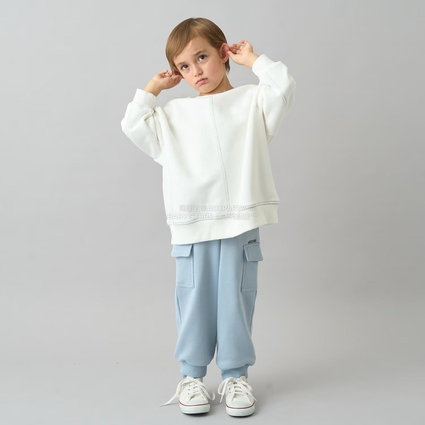 日本童裝 b・R# 吸水速乾 吸濕排汗 寬鬆工裝運動褲 100-150cm 男童款/女童款 冬季 PANTS