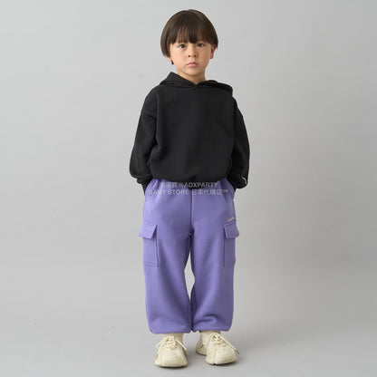 日本童裝 b・R# 吸水速乾 吸濕排汗 寬鬆工裝運動褲 100-150cm 男童款/女童款 冬季 PANTS