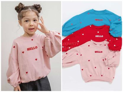 日本童裝 BREEZE 泡泡袖衛衣 80-140cm 女童款 冬季 TOPS 聖誕紅/新年紅