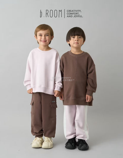 日本童裝 b・R# 吸水速乾 吸濕排汗 寬鬆工裝運動褲 100-150cm 男童款/女童款 冬季 PANTS