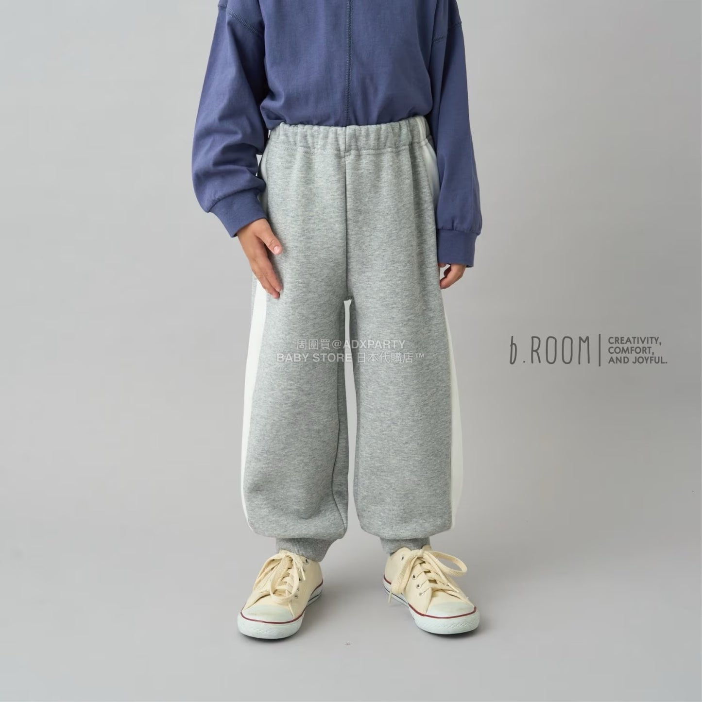 日本童裝 b・R# 吸水速乾 吸濕排汗 寬鬆側邊運動褲100-150cm 男童款/女童款 冬季 PANTS