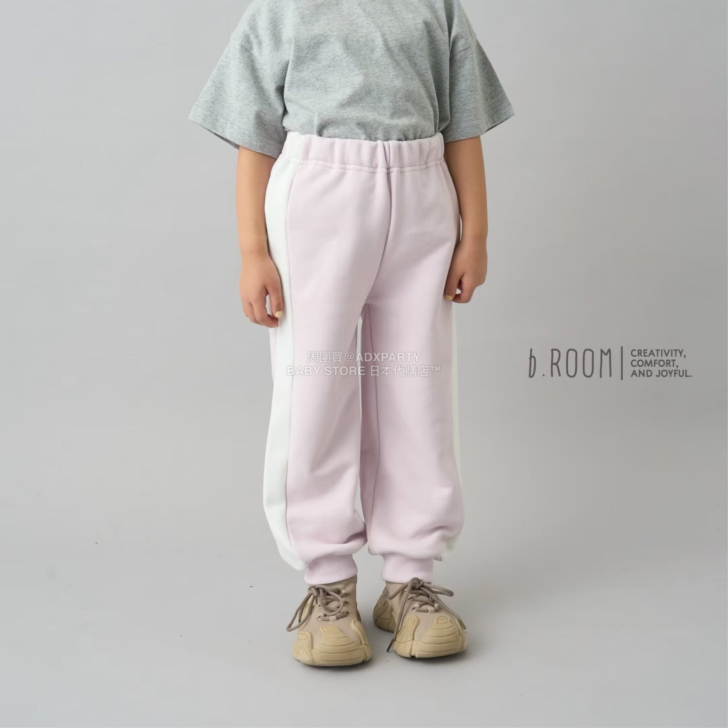 日本童裝 b・R# 吸水速乾 吸濕排汗 寬鬆側邊運動褲100-150cm 男童款/女童款 冬季 PANTS