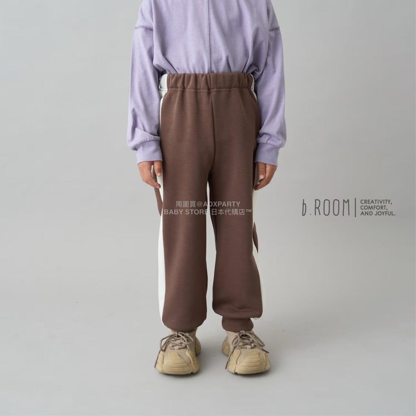 日本童裝 b・R# 吸水速乾 吸濕排汗 寬鬆側邊運動褲100-150cm 男童款/女童款 冬季 PANTS