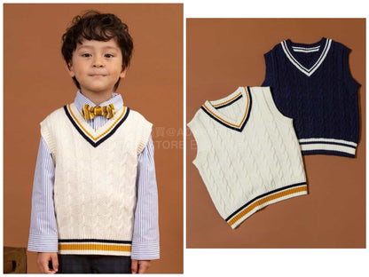 日本童裝 BREEZE 針織背心 90-130cm 男童款 冬季 TOPS 面試/宴會/表演