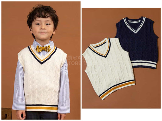 日本童裝 BREEZE 針織背心 90-130cm 男童款 冬季 TOPS 面試/宴會/表演