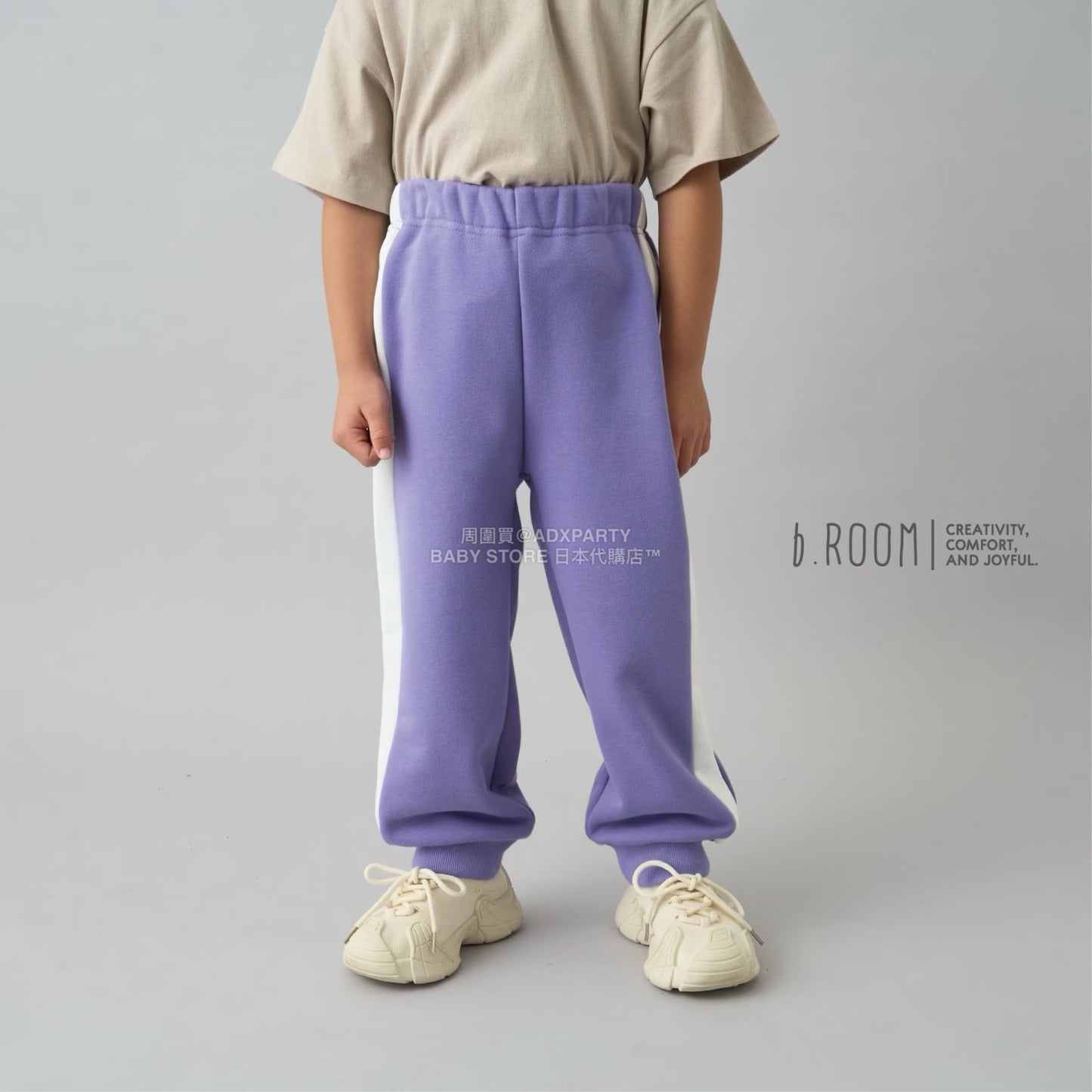 日本童裝 b・R# 吸水速乾 吸濕排汗 寬鬆側邊運動褲100-150cm 男童款/女童款 冬季 PANTS