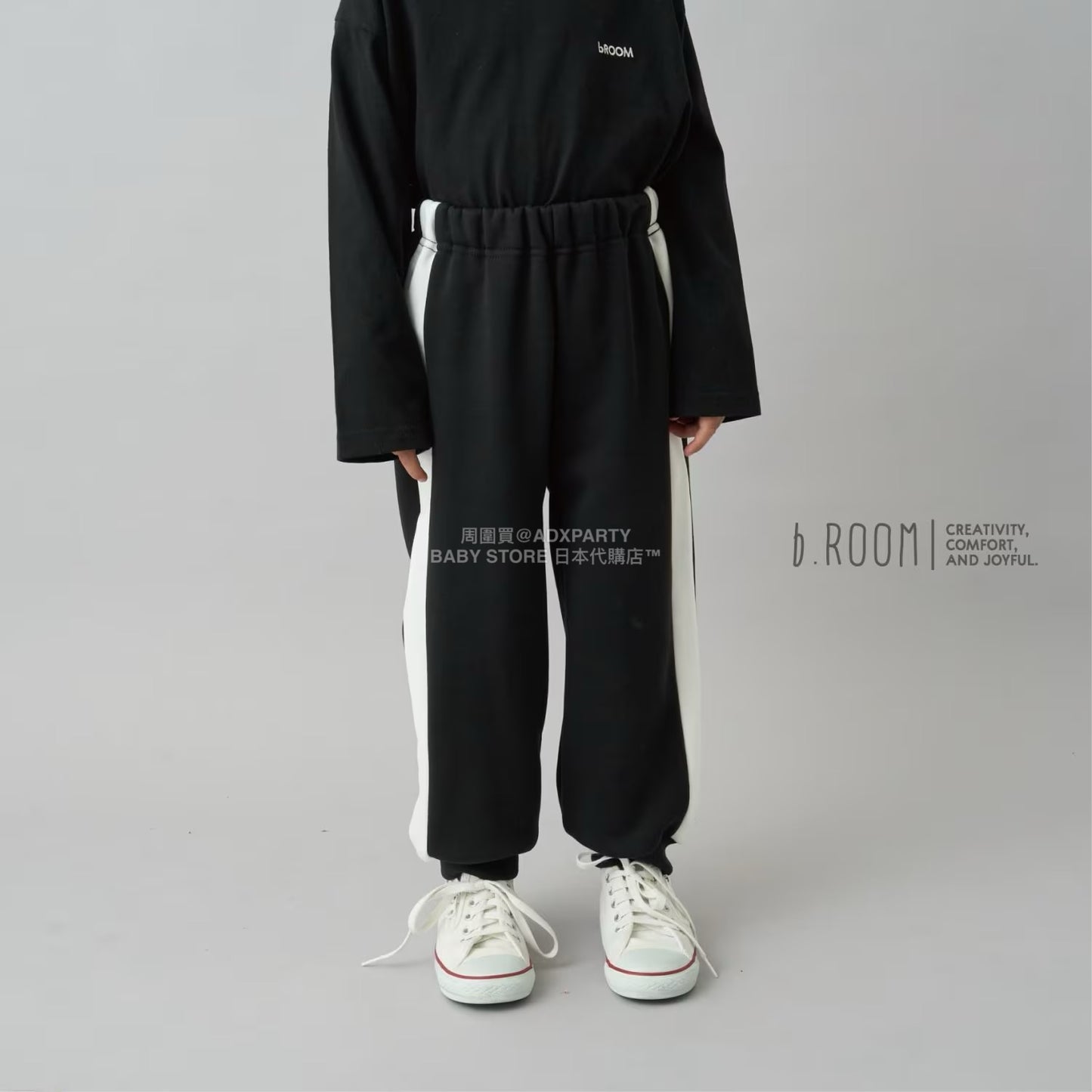 日本童裝 b・R# 吸水速乾 吸濕排汗 寬鬆側邊運動褲100-150cm 男童款/女童款 冬季 PANTS