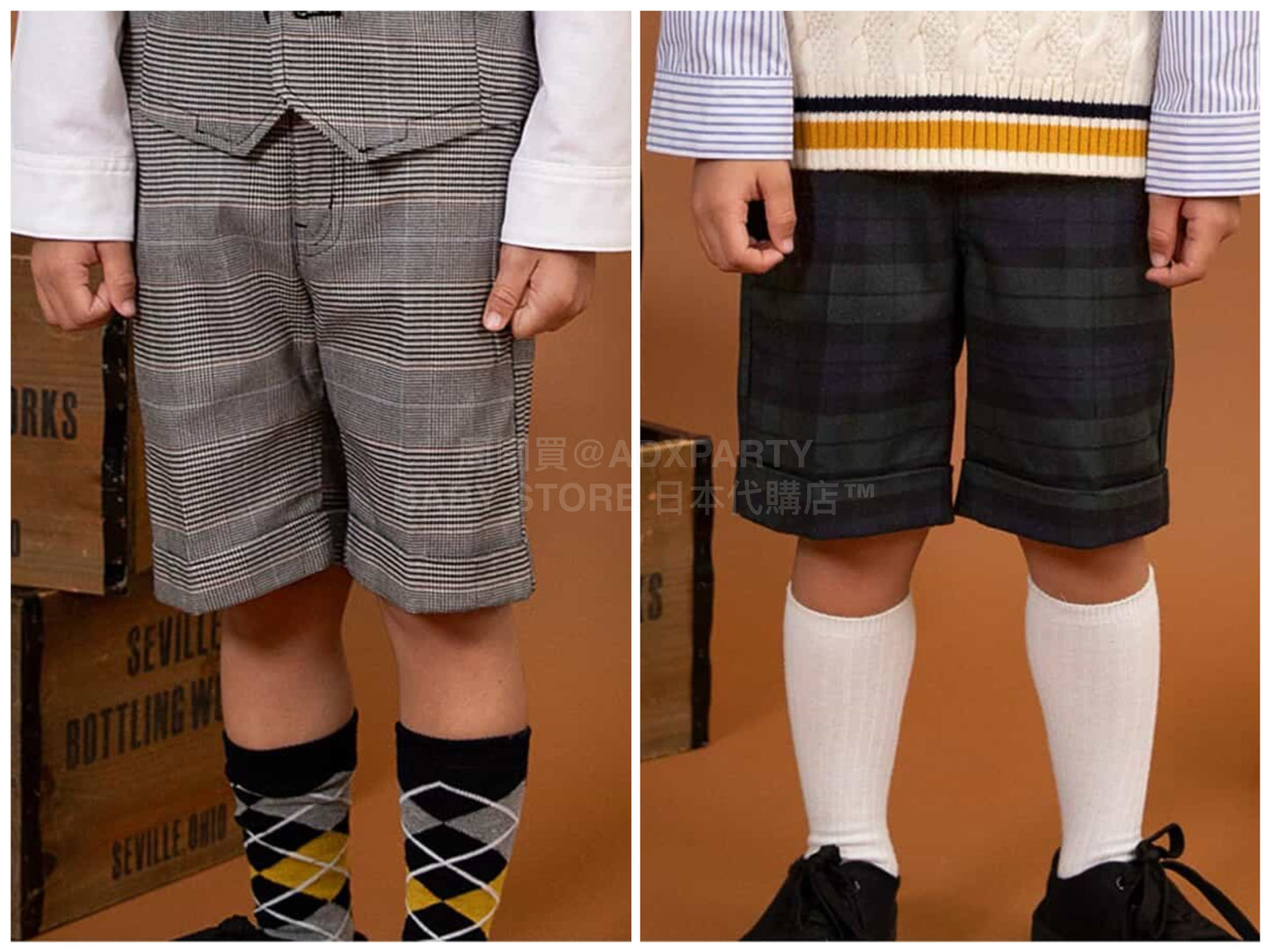 日本童裝 BREEZE 格仔短褲 90-130cm 男童款 冬季 PANTS 面試/宴會/表演