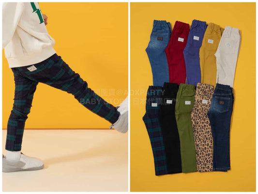 日本童裝 BREEZE 抓毛修身長褲 90-160cm 男童款/女童款 冬季 PANTS 聖誕紅/新年紅