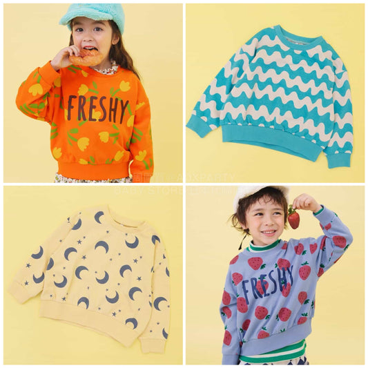 日本童裝 BREEZE 復古印花衛衣 90-140cm 女童款 冬季 TOPS