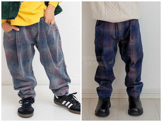 日本童裝 BREEZE 燈芯絨格紋長褲 80-140cm 男童款 冬季 PANTS
