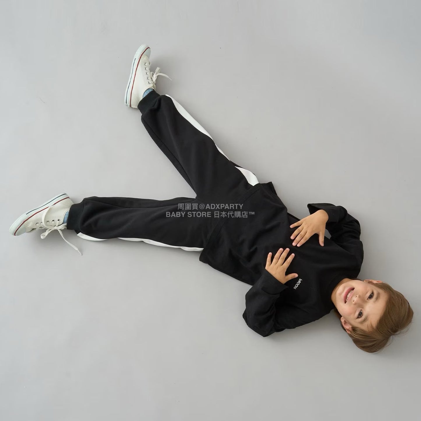 日本童裝 b・R# 吸水速乾 吸濕排汗 寬鬆側邊運動褲100-150cm 男童款/女童款 冬季 PANTS