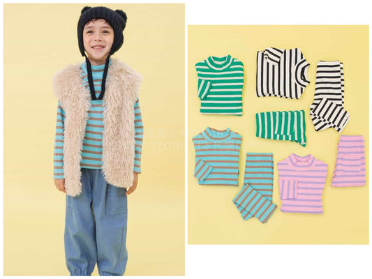 日本童裝 BREEZE 條紋長袖上衣 90-140cm 男童款/女童款 冬季 TOPS