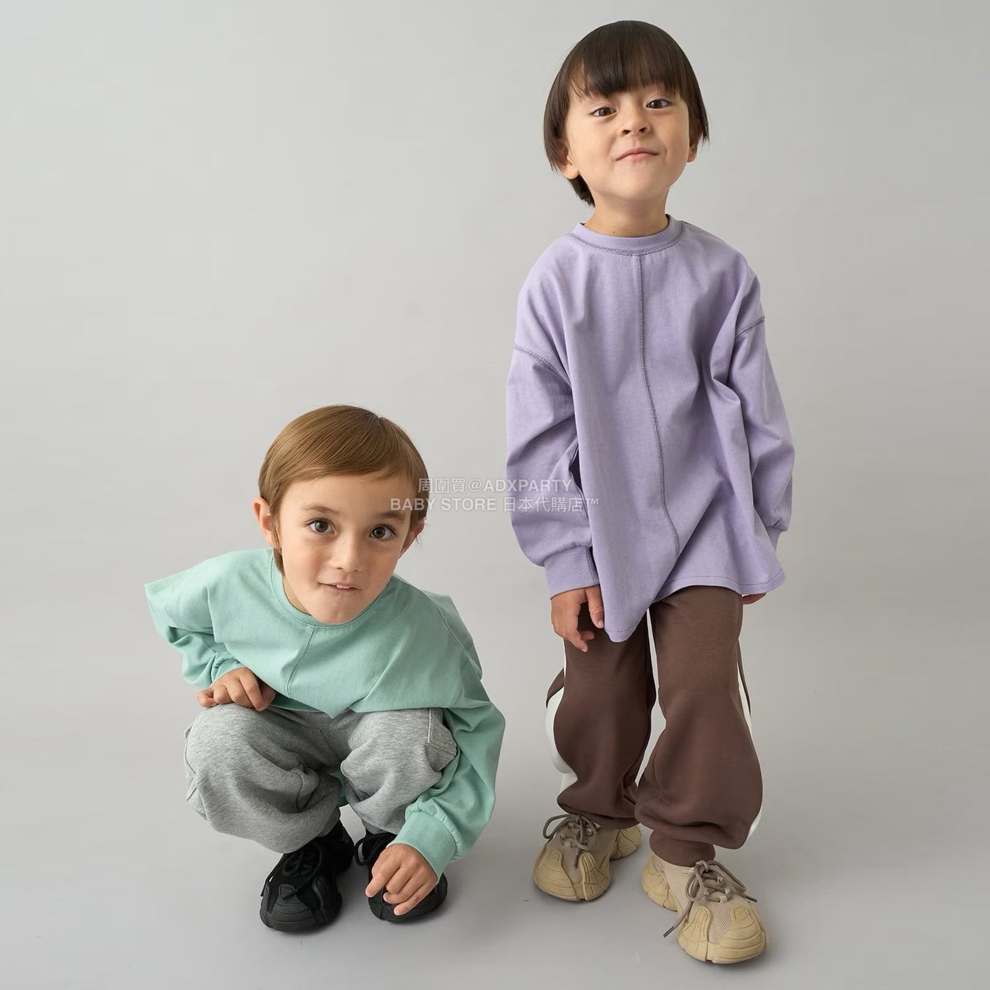 日本童裝 b・R# 吸水速乾 吸濕排汗 寬鬆側邊運動褲100-150cm 男童款/女童款 冬季 PANTS