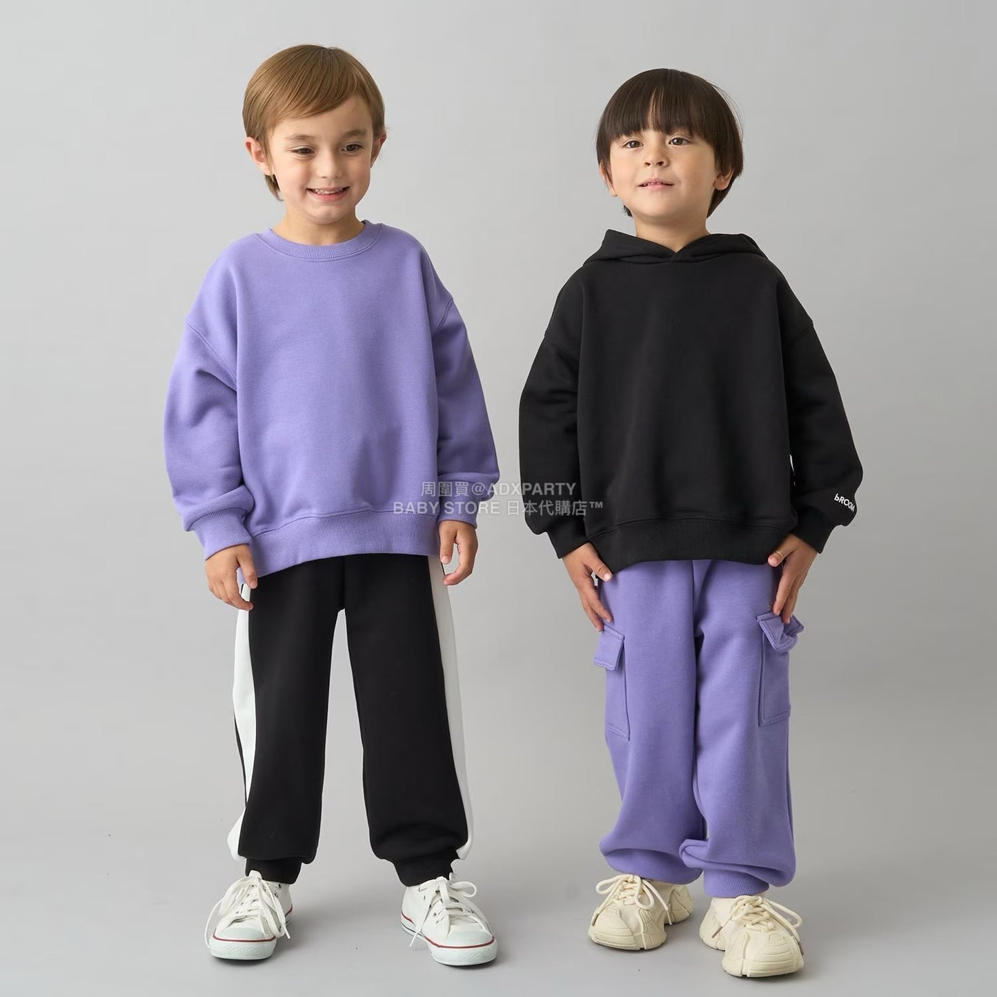 日本童裝 b・R# 吸水速乾 吸濕排汗 寬鬆側邊運動褲100-150cm 男童款/女童款 冬季 PANTS