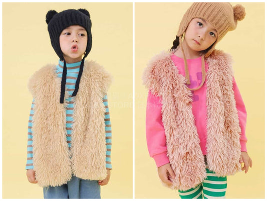 日本童裝 BREEZE 貴賓犬毛毛背心外套 90-140cm 女童款 冬季 OUTERWEAR