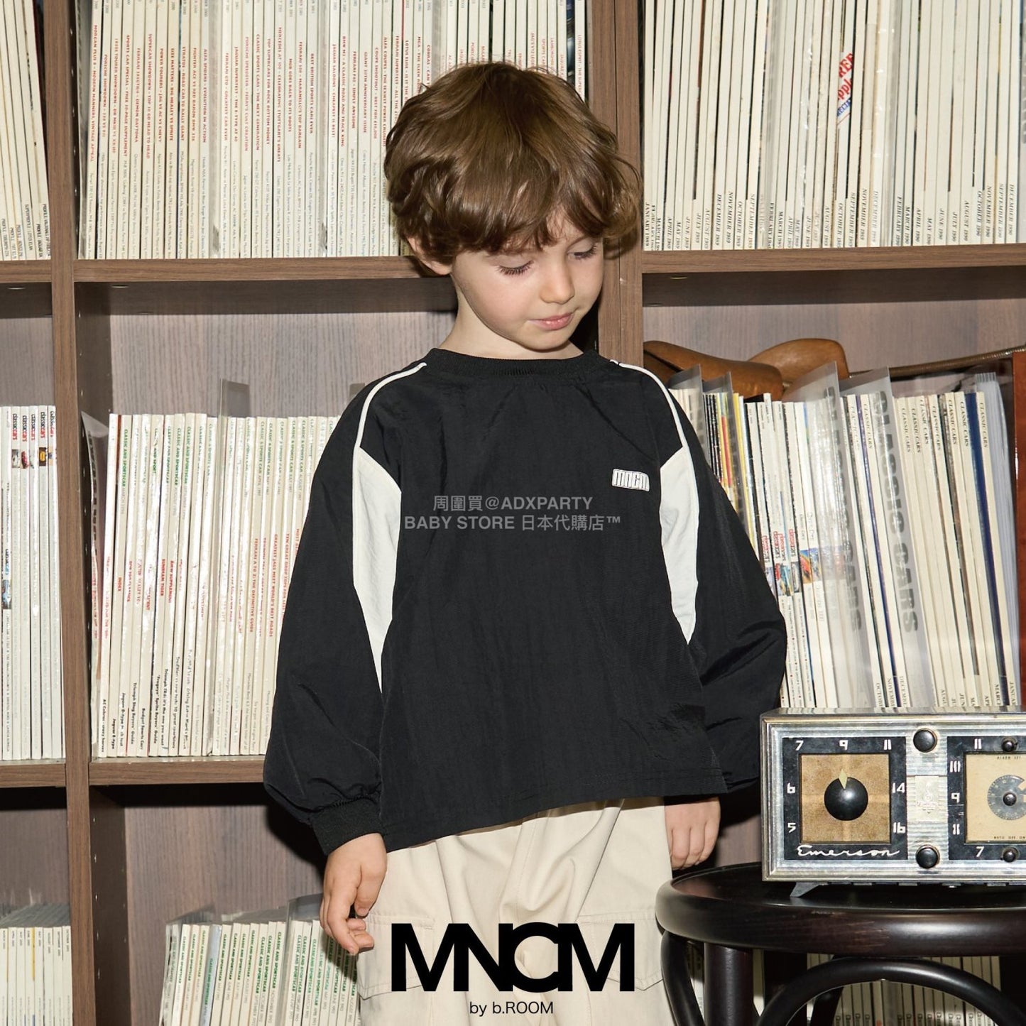 日本童裝 b・R# 拼色袖上衣 110-150cm 男童款 冬季 TOPS