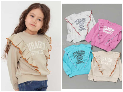 日本童裝 BREEZE 荷葉邊衛衣 90-140cm 女童款 冬季 TOPS